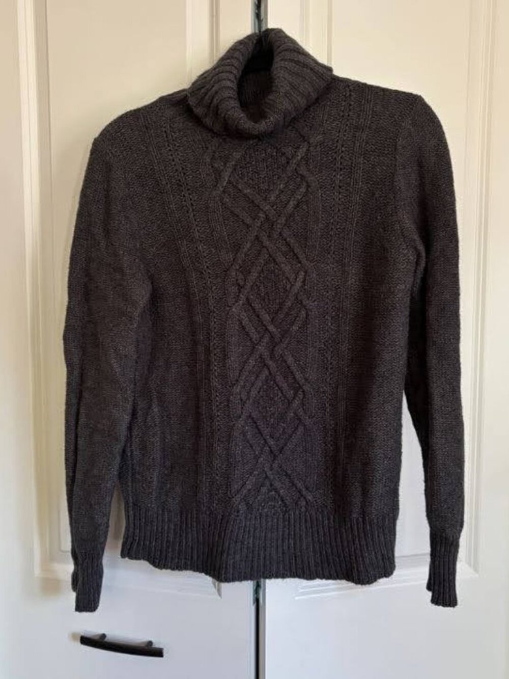 J. Crew cableknit grey wool blend turtleneck sweater - M